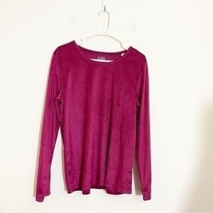 NWT Croft & Barrow Crewneck Long Sleeve Sleepwear Top Size Medium Burgundy